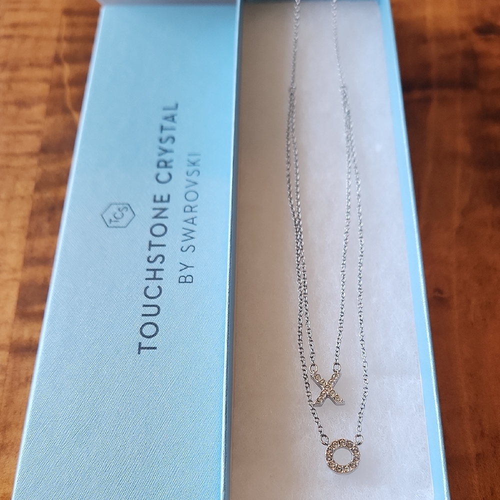 Touchstone Crystal Silver XO Necklace